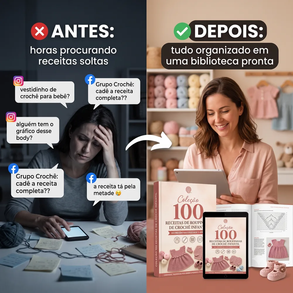 Antes e depois: receitas soltas da internet x acervo organizado com as 100 receitas